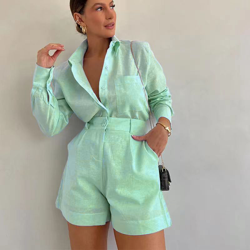 Ensemble Tailleur Cargo Femme – Veste légère & Pantalon large