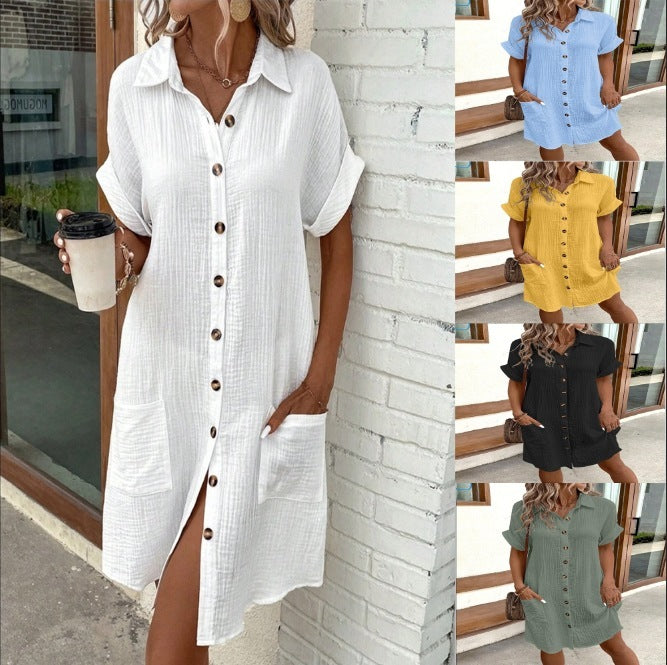 Robe Chemise d'Été Femme – Élégante, Fluide et Décontractée – Look Chic Sans Effort