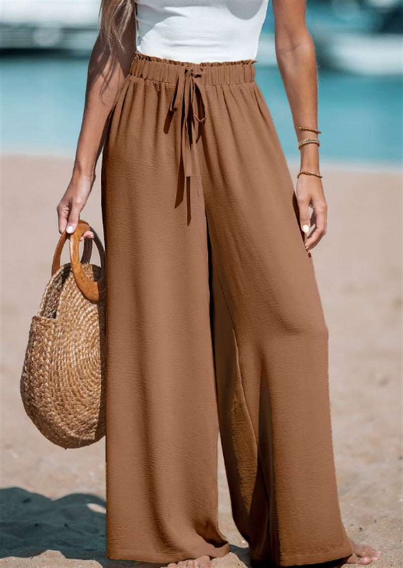 large décontracté pour femme avec faux cordon de serrage, coupe ample et tendance
