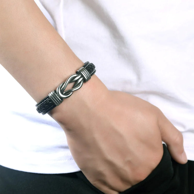 Unisex-armbånd i skinn — 22 cm omkrets