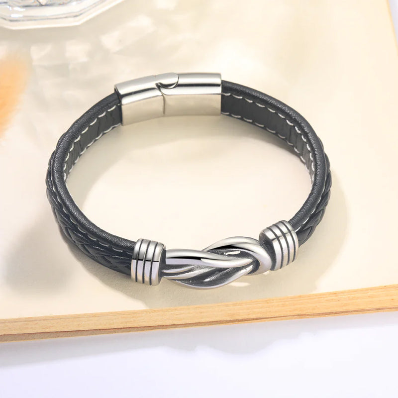 Unisex-armbånd i skinn — 22 cm omkrets