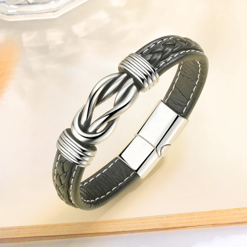 Unisex-armbånd i skinn — 22 cm omkrets