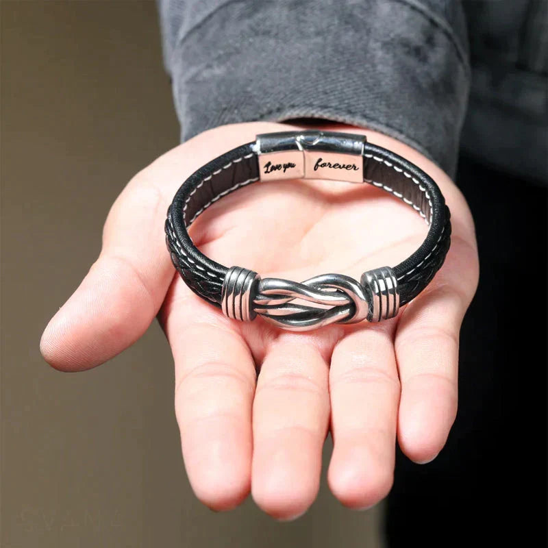 Unisex-armbånd i skinn — 22 cm omkrets