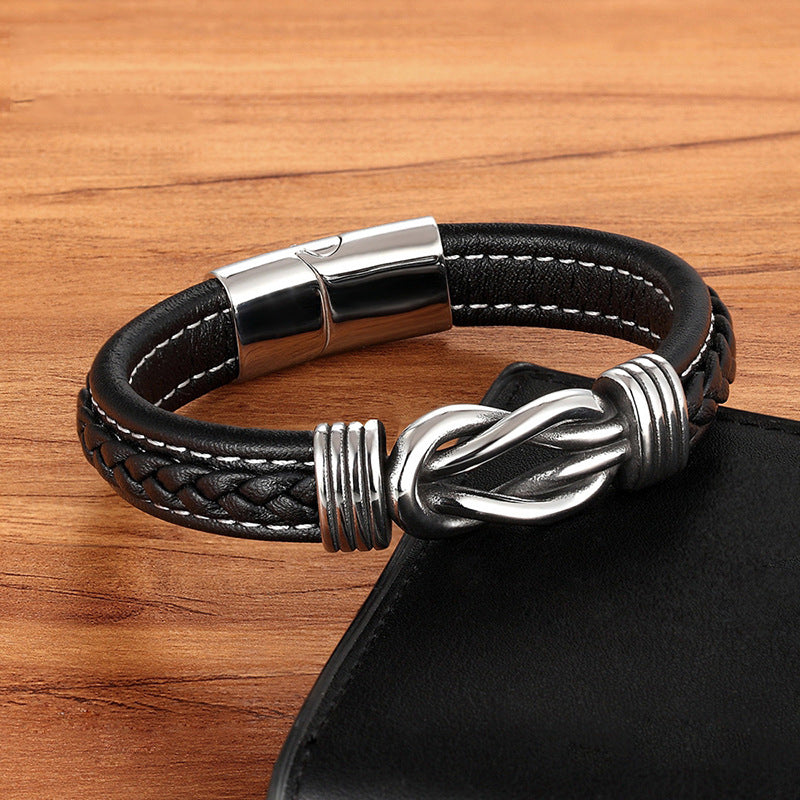 Unisex-armbånd i skinn — 22 cm omkrets