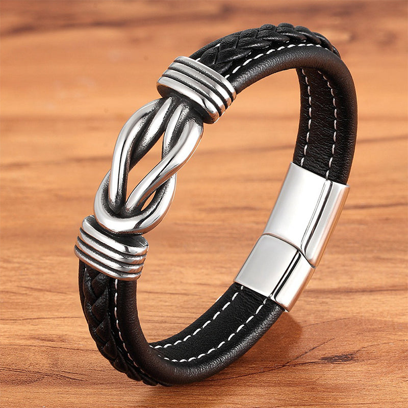 Unisex-armbånd i skinn — 22 cm omkrets