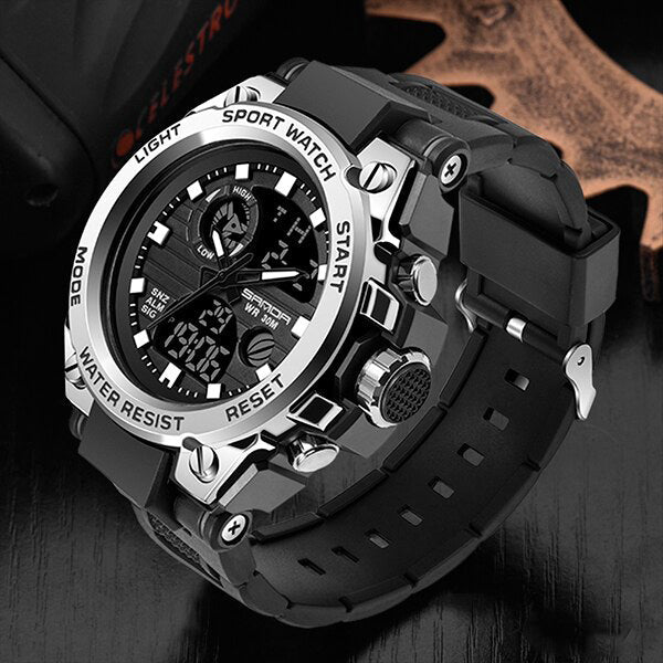 Orologio militare da uomo TitanGuard – Design robusto e multifunzionale, quadranti analogico e digitale