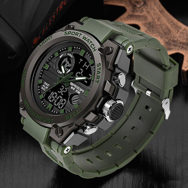Orologio militare da uomo TitanGuard – Design robusto e multifunzionale, quadranti analogico e digitale