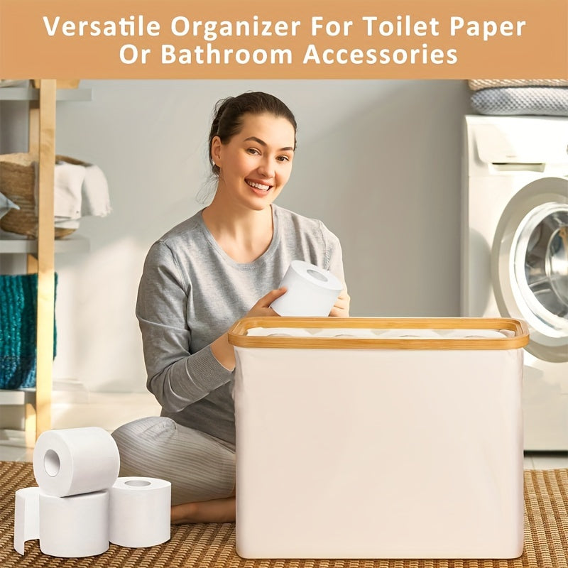 Porte-papier toilette en bambou – Capacité de 12 rouleaux, léger et aéré