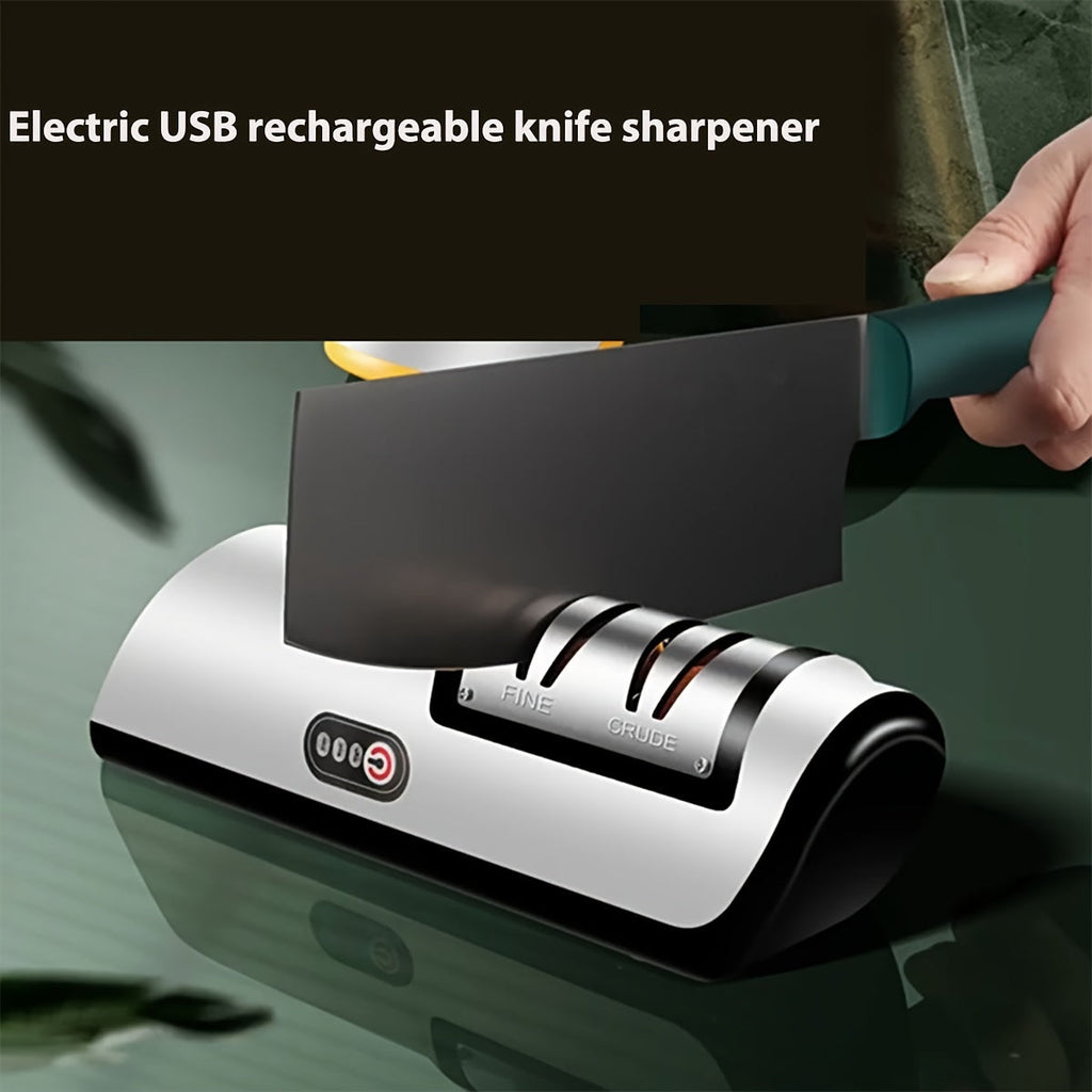 Plně automatická multifunkční elektrická bruska na nože – nabíjení přes USB, dvě rychlosti