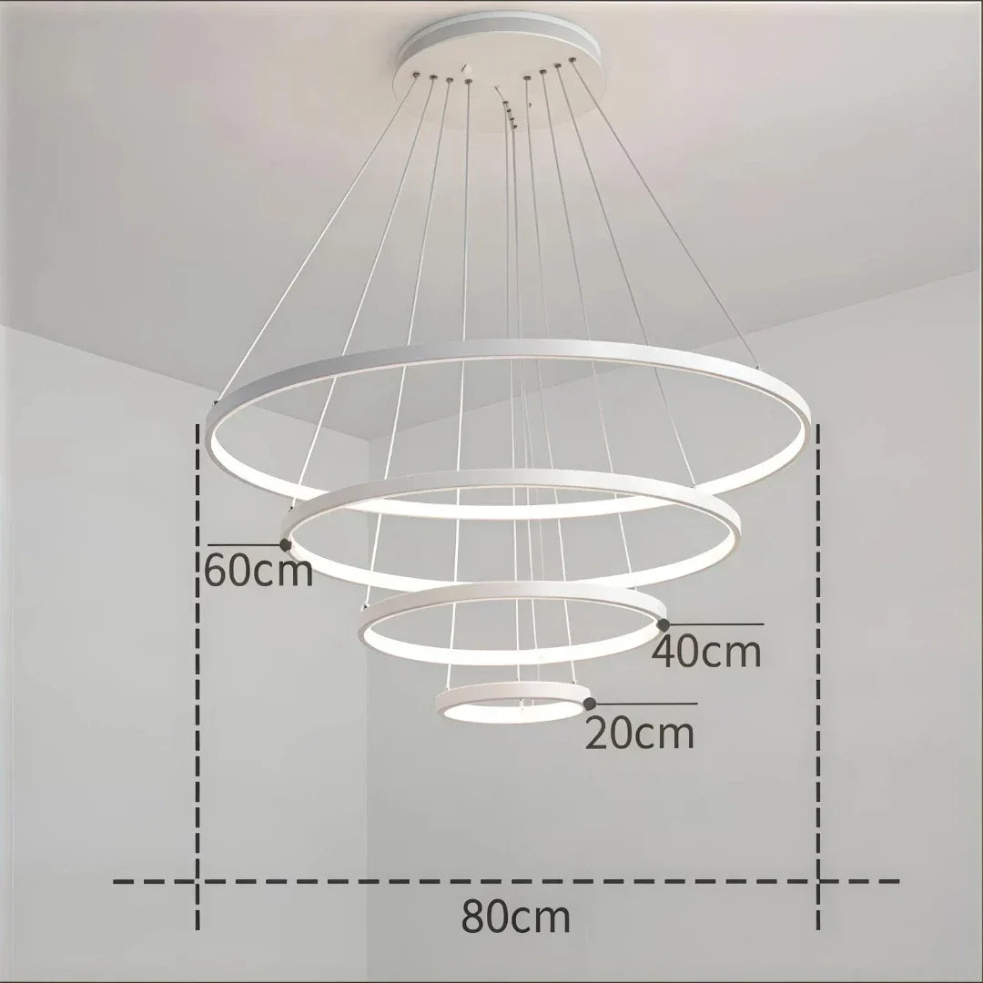 Modern Multi Ring Pendant Light Dimmable for Dining Room | boxzora