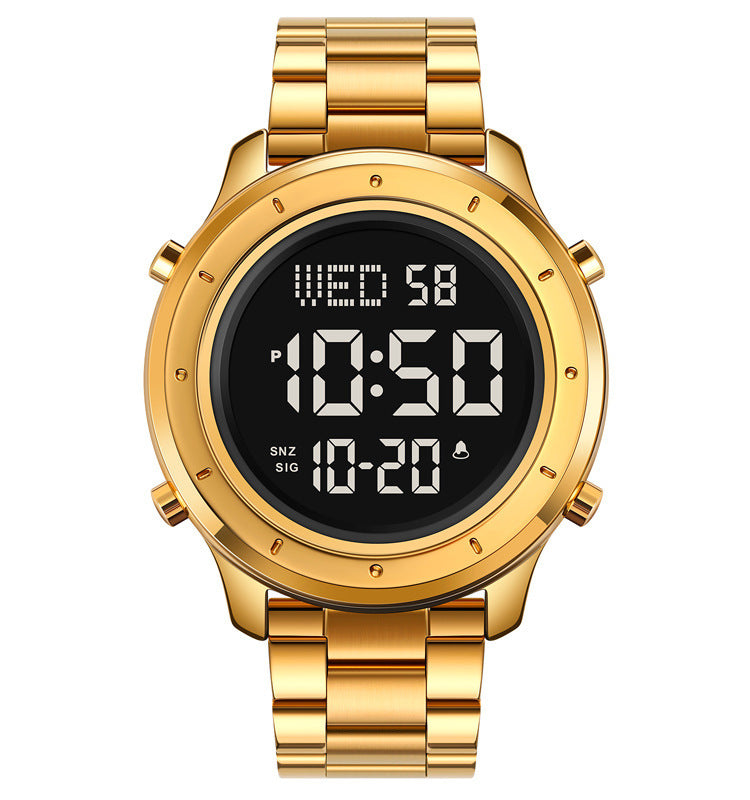 Men's Multifunction Electronic Watch — 47mm Round Dial, 30m Waterproof