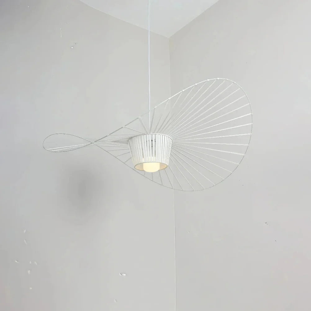 Suspension moderne en forme de chapeau avec abat-jour en tissu, à intensité variable, pour salon | boxzora