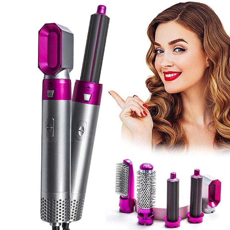 Cepillo secador profesional 5 en 1 con accesorios intercambiables