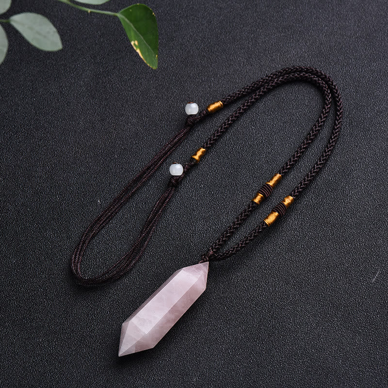 Lyra-hangerketting van natuurlijk amethistkristal - helende edelsteenjuwelen