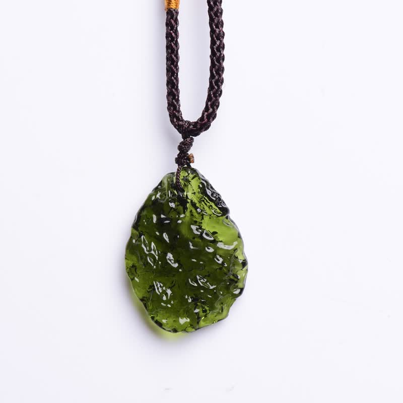 Alina Green Moldavite Necklace — Purification Stone, Vibrant Green