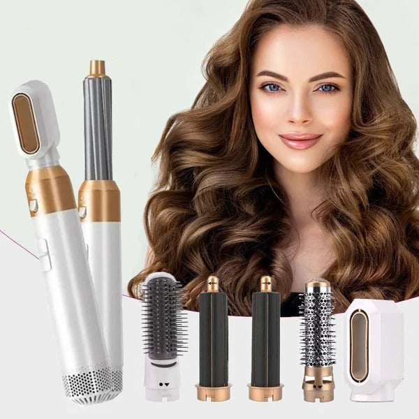 Spazzola asciugacapelli multifunzione FusionStyle — 5 accessori, piega in pochi minuti