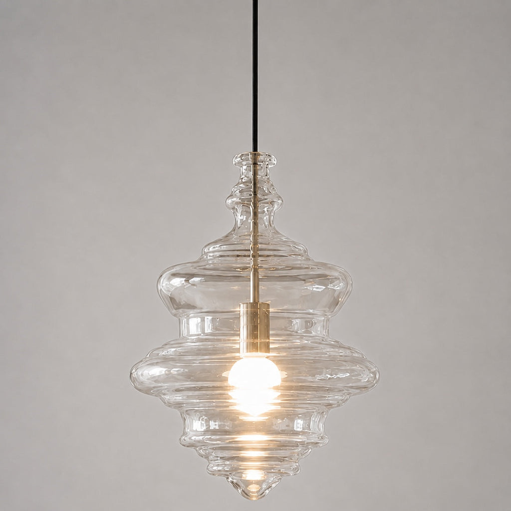 Modern Glass LED Pendant Light — Adjustable Hanging Ceiling Fixture