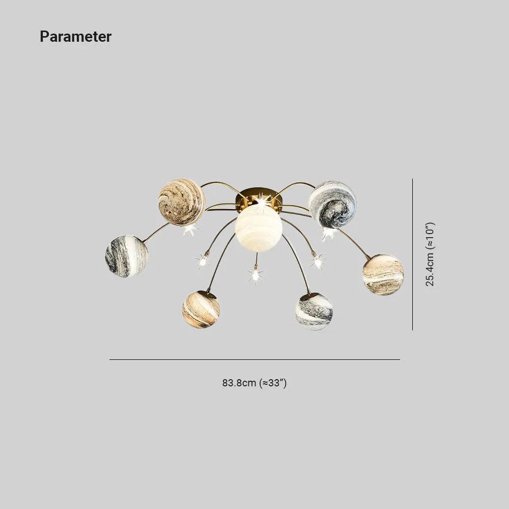 Plafonnier nordique LED en verre en forme d’étoiles pour chambre | boxzora
