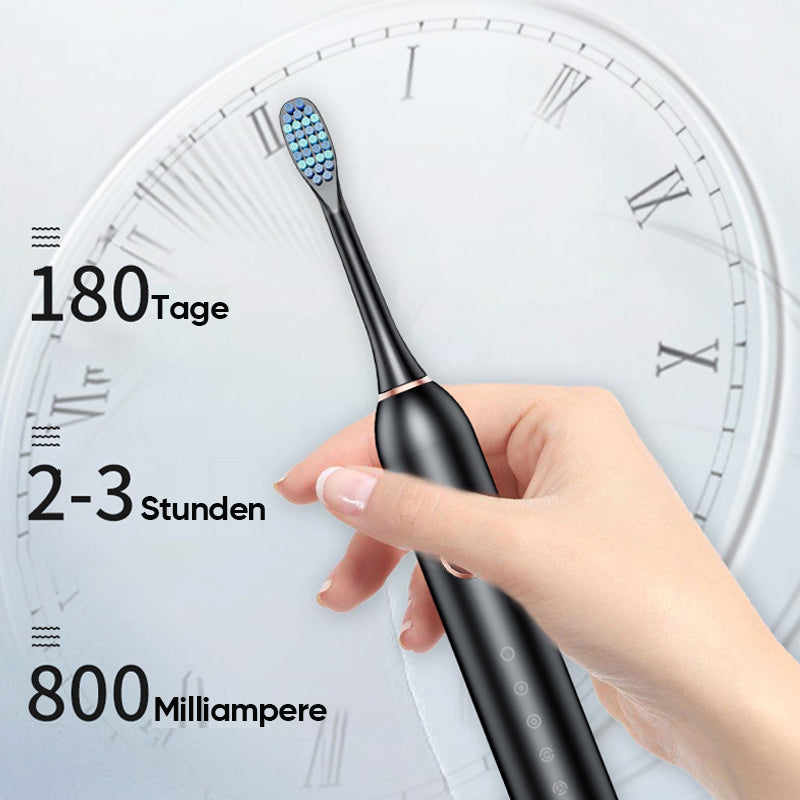 Elektrische Schallzahnbürste - 6 Modi, IPX7 wasserdicht, Weiß, Schwarz, Pink