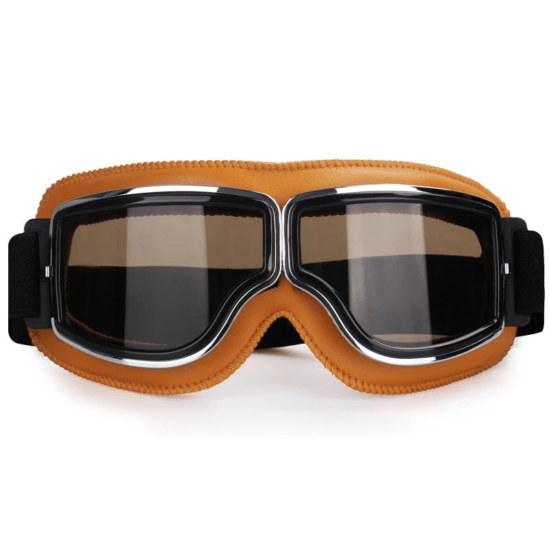 Street  Vintage Motorcycle Goggles — Ample Clearance for Eyeglass Compatibility