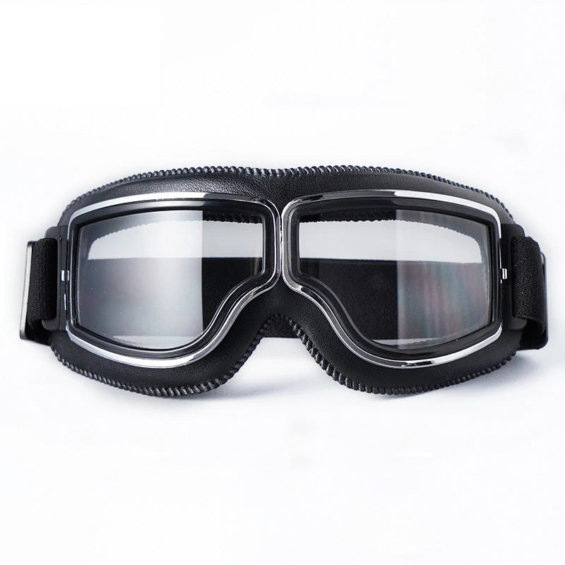 Street  Vintage Motorcycle Goggles — Ample Clearance for Eyeglass Compatibility