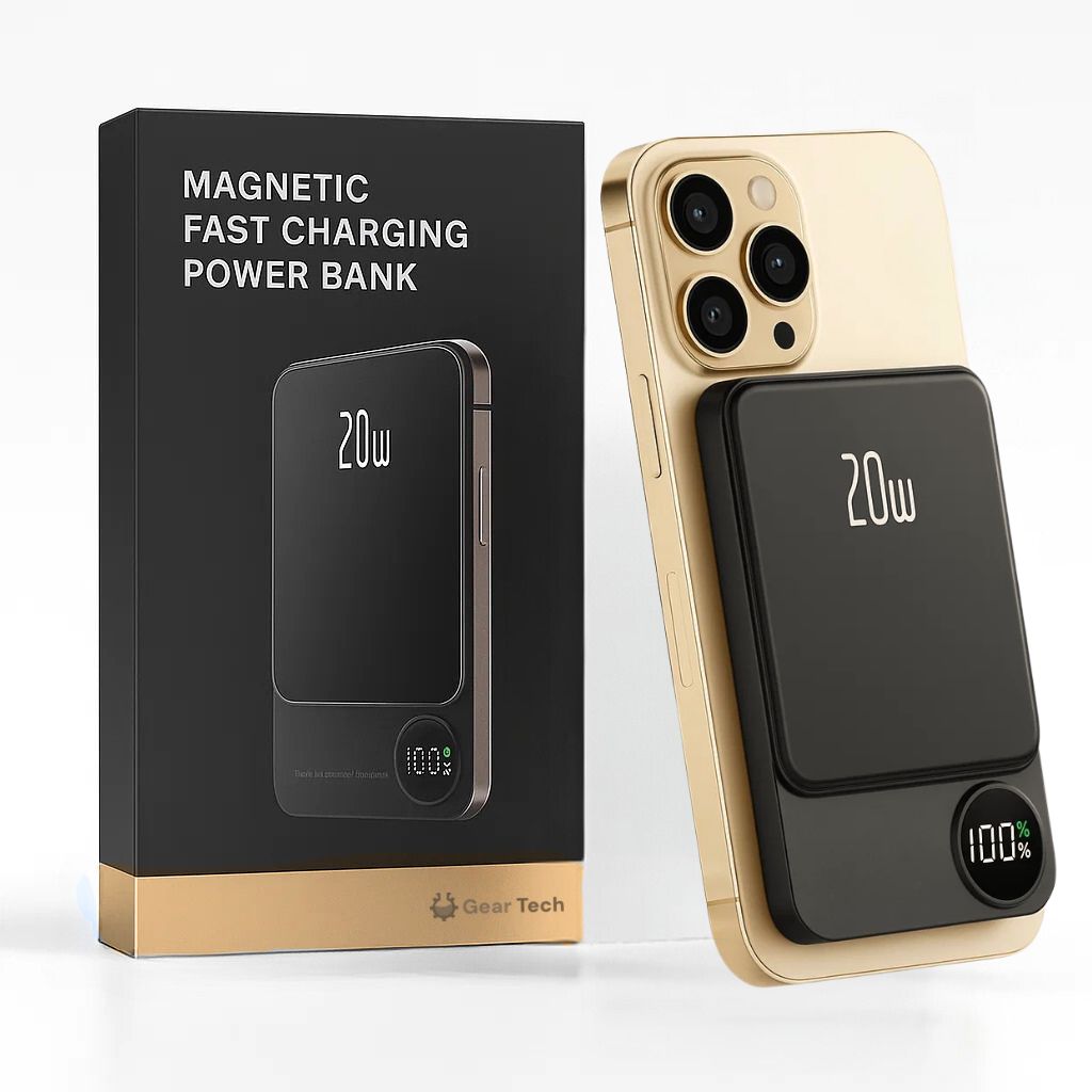 Batería externa magnética inalámbrica delgada – Cargador rápido, batería auxiliar de alta capacidad de 5000-10000mAh