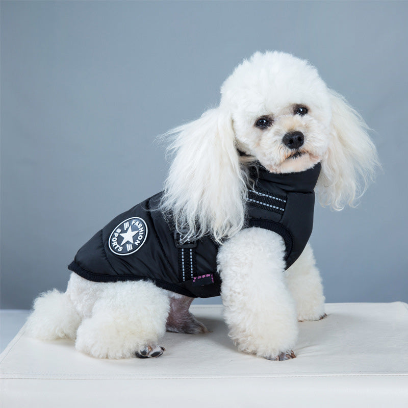 Waterproof Winter Dog Jacket — Integrated Harness Design