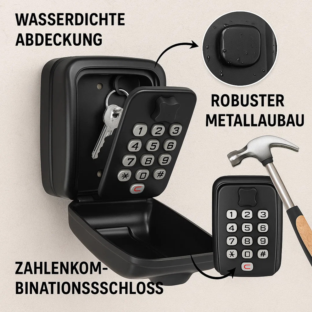 KeyGuard weerbestendige aan de muur bevestigde sleutelkluis – veilige beveiliging voor buiten