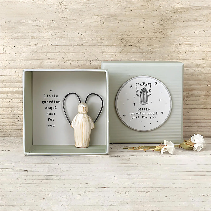 Caixa de oferta Amizade com anjo — Figura decorativa inspiradora para guardar como recordação