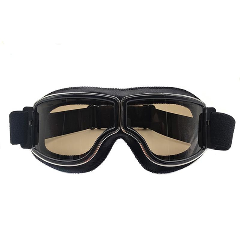 Vintage Windproof Motorcycle Goggles — Riveted Metal Frame, Anti-Fog Vents