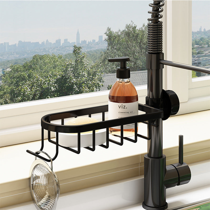 Drill Free Shower Caddy – Stainless Aluminum Build, Silver or Black