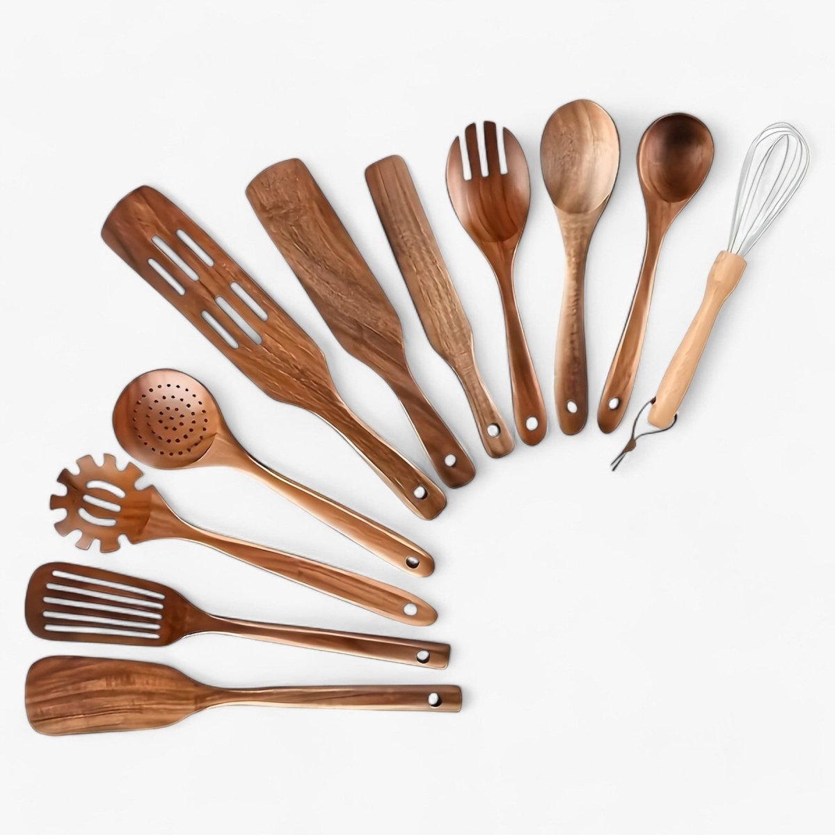 Σετ μαγειρικών εργαλείων WoodChef 11 τεμαχίων — Ξύλινα εργαλεία μαγειρικής ανθεκτικά στη θερμότητα