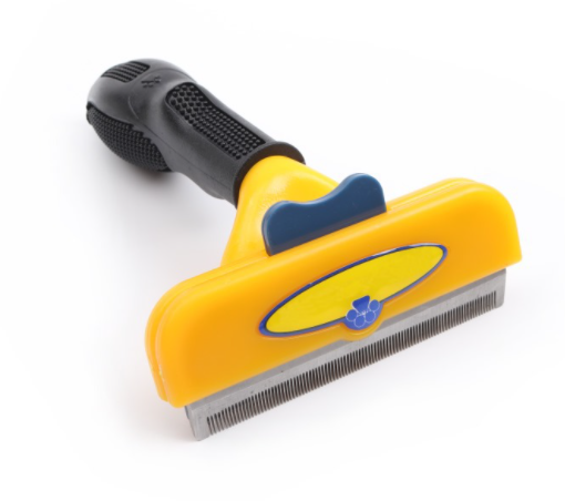 Tierpflegebürste – Haarfreigabe per Knopfdruck, ergonomischer Griff