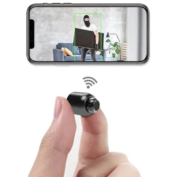 Cámara de seguridad inalámbrica HD WiFi compacta, lista para visión nocturna