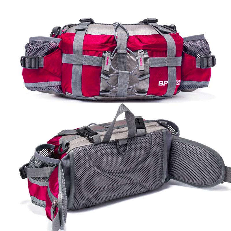 Adjustable Nylon Hiking Waist Pack — 26–50in Strap, Breathable Mesh Pad, 11x5x6in