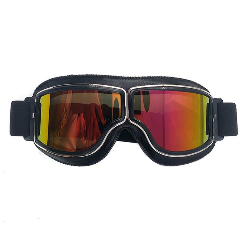 Vintage Windproof Motorcycle Goggles — Riveted Metal Frame, Anti-Fog Vents