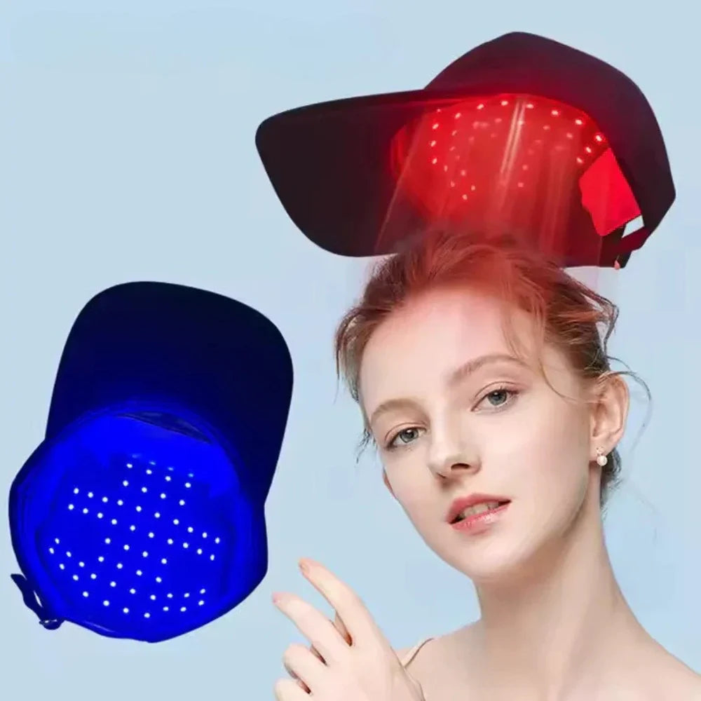LumaDerm Hut zur Haarwuchsförderung mit roter und blauer Lichttherapie