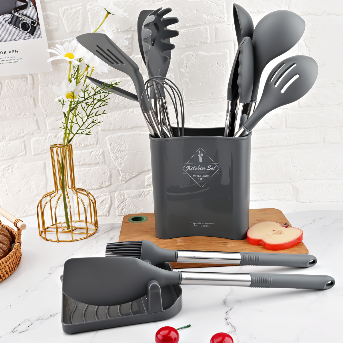 Juego de utensilios de cocina de silicona Culinara Pro de 12 piezas