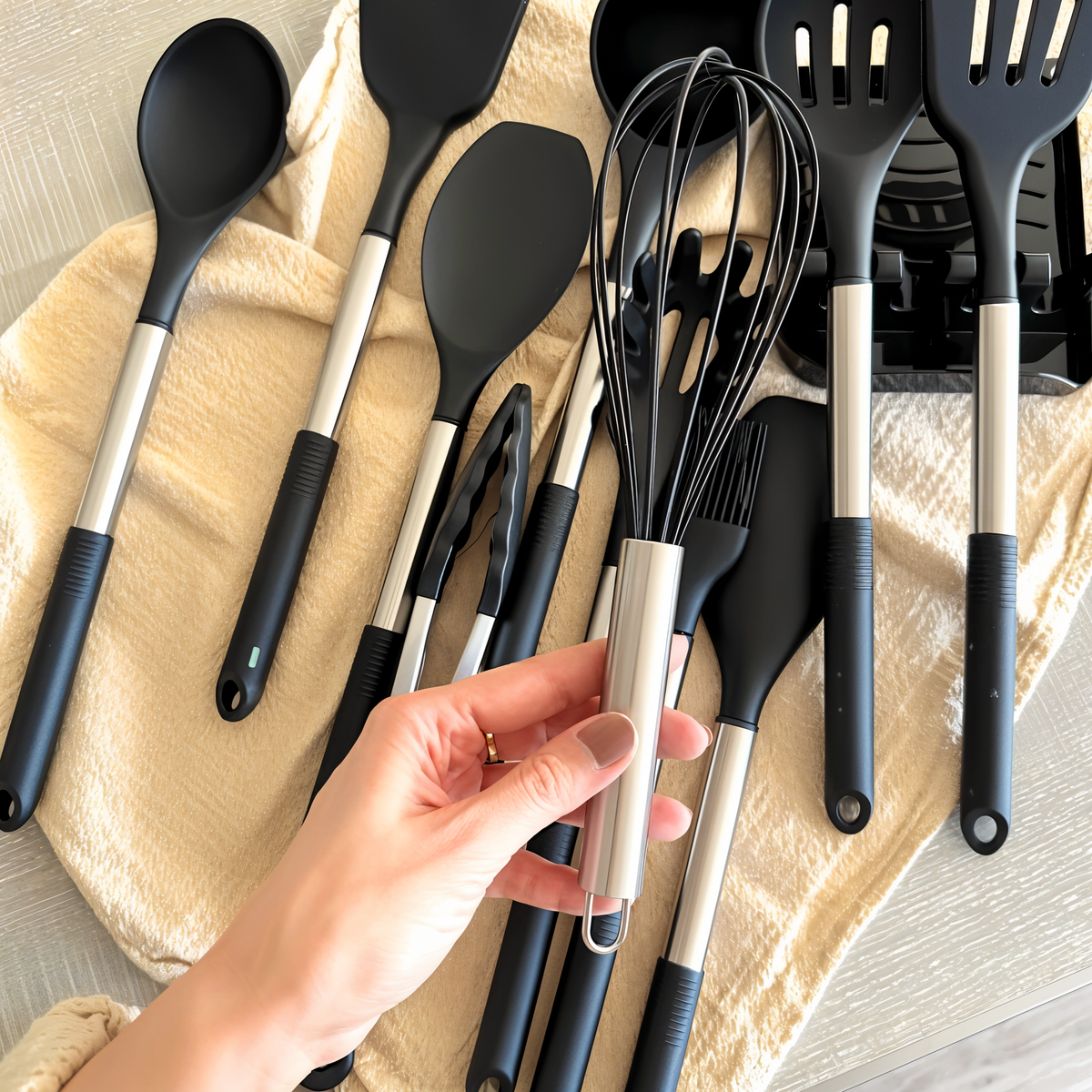 Juego de utensilios de cocina de silicona Culinara Pro de 12 piezas