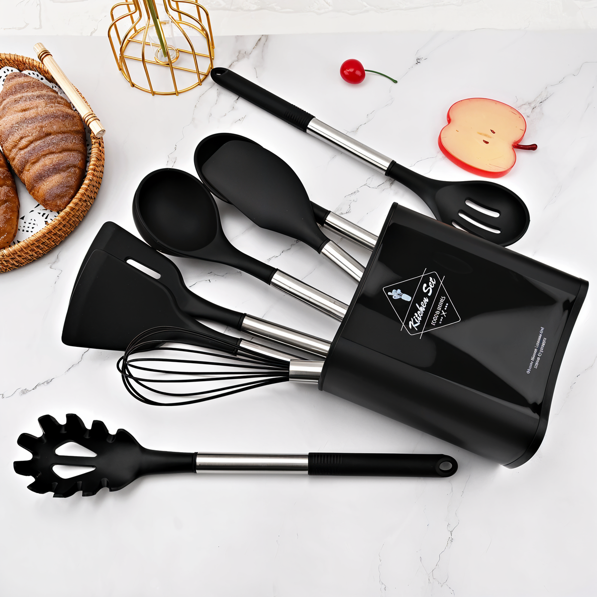 Juego de utensilios de cocina de silicona Culinara Pro de 12 piezas