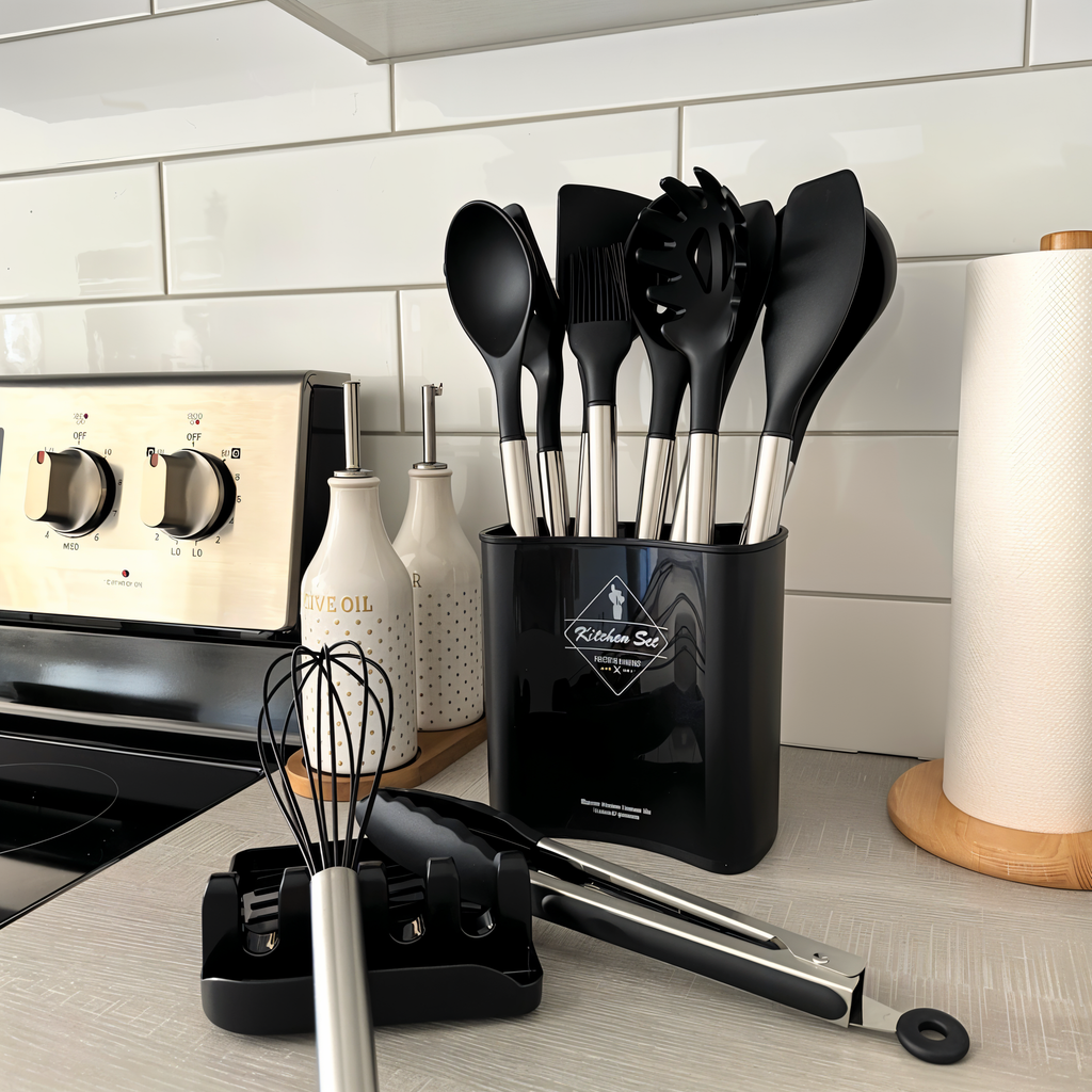 Juego de utensilios de cocina de silicona Culinara Pro de 12 piezas