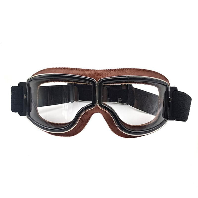Vintage Windproof Motorcycle Goggles — Riveted Metal Frame, Anti-Fog Vents