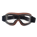 Vintage Windproof Motorcycle Goggles — Riveted Metal Frame, Anti-Fog Vents