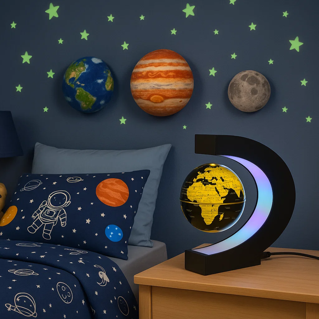 AstroGrobe マグネット式浮遊ランプ — LED地球儀ライト