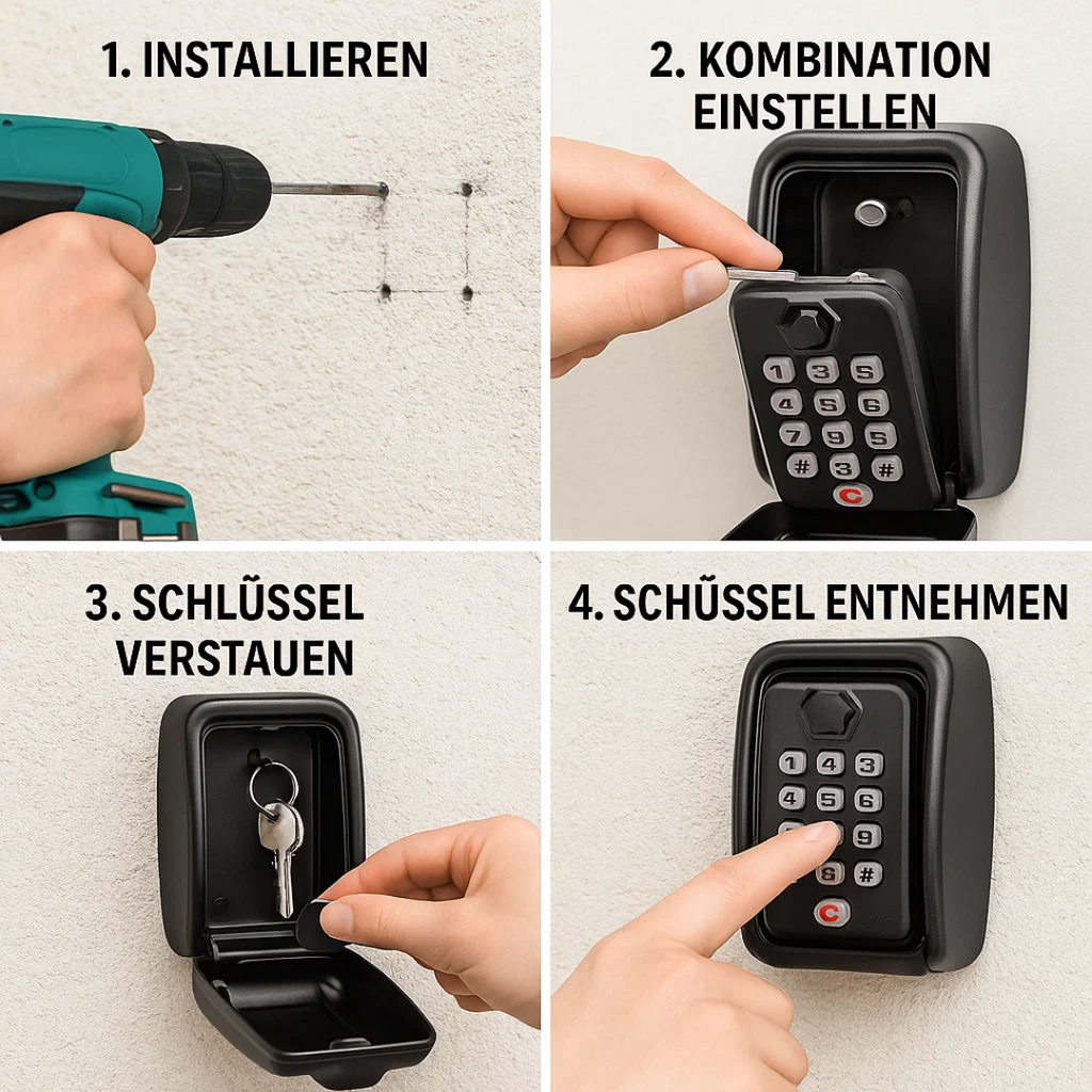 KeyGuard weerbestendige aan de muur bevestigde sleutelkluis – veilige beveiliging voor buiten