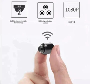 Cámara de seguridad inalámbrica HD WiFi compacta, lista para visión nocturna