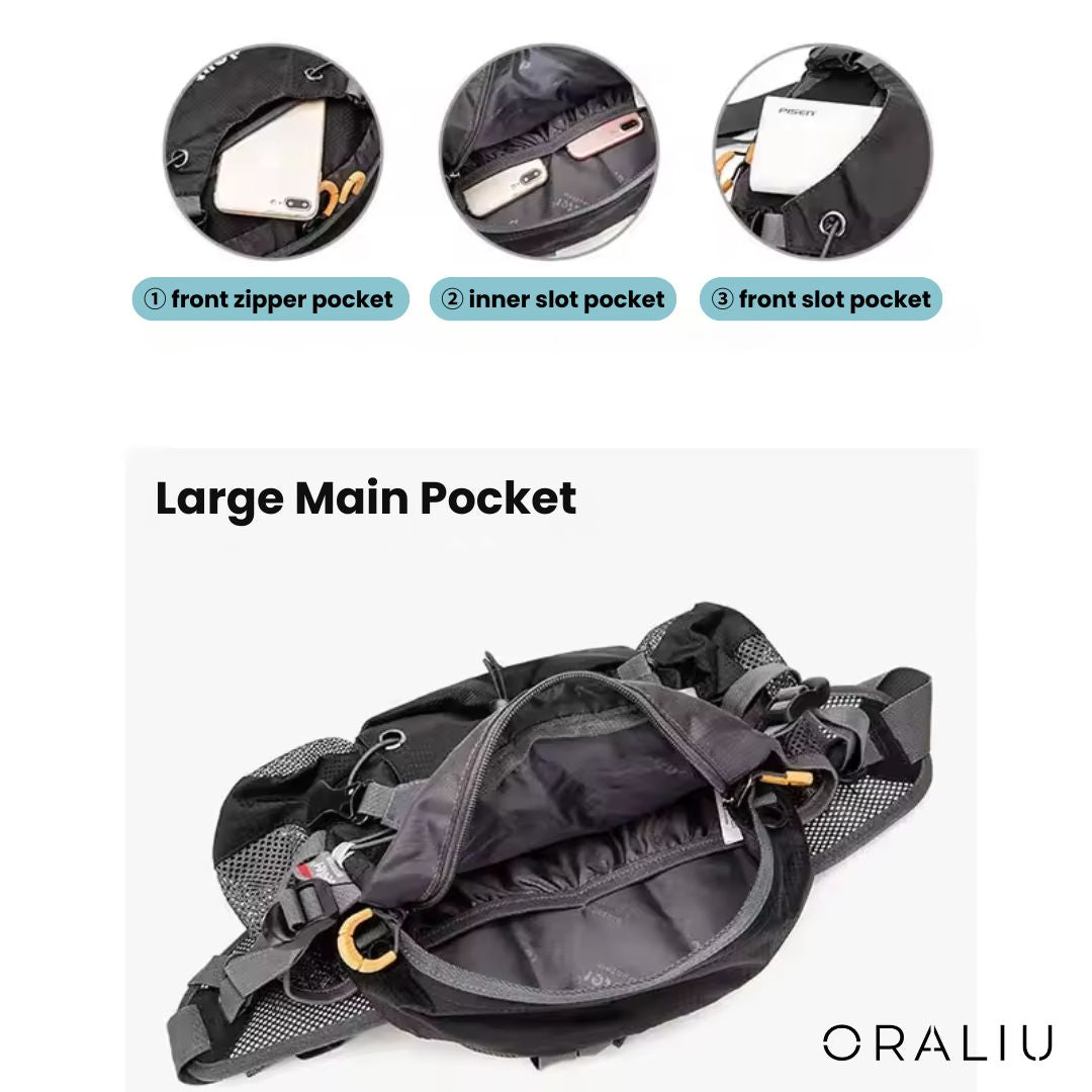 5L Waterproof Waist Bag – Zippered Pocket Fanny Pack