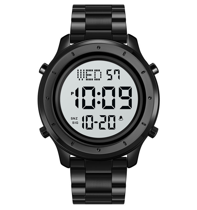 Men's Multifunction Electronic Watch — 47mm Round Dial, 30m Waterproof