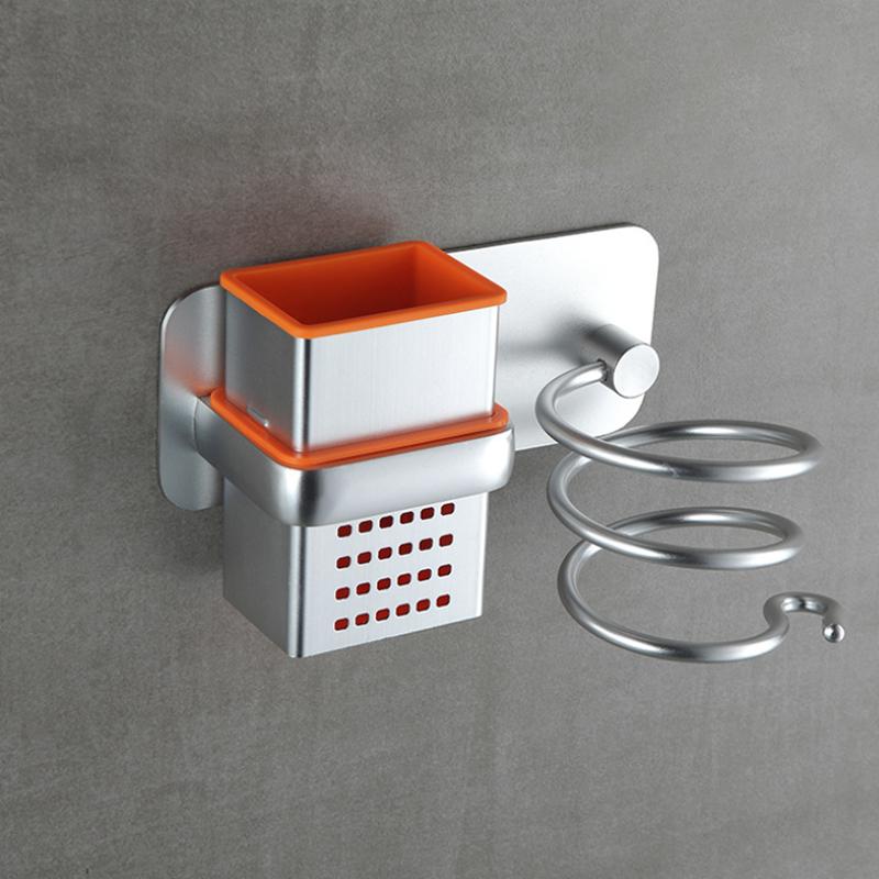 Soporte de pared de aluminio para secador de pelo