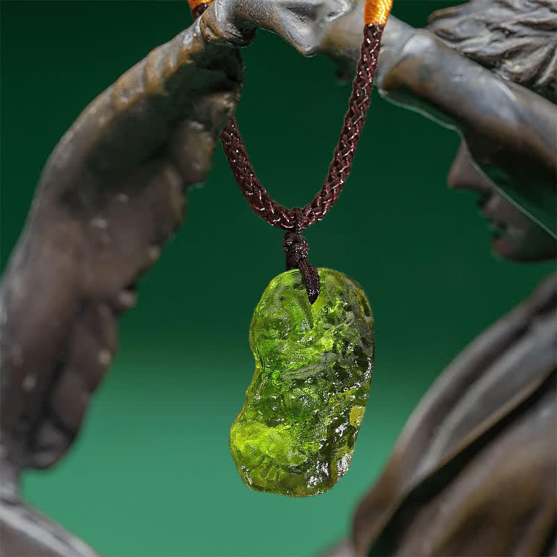 Alina Green Moldavite Necklace — Purification Stone, Vibrant Green